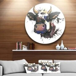 Designart - Beautiful Cat Watercolor Graphic' Ultra Glossy Animal Oversized Metal Circle Wall Art -Michaels Decor Sale M20020055 2