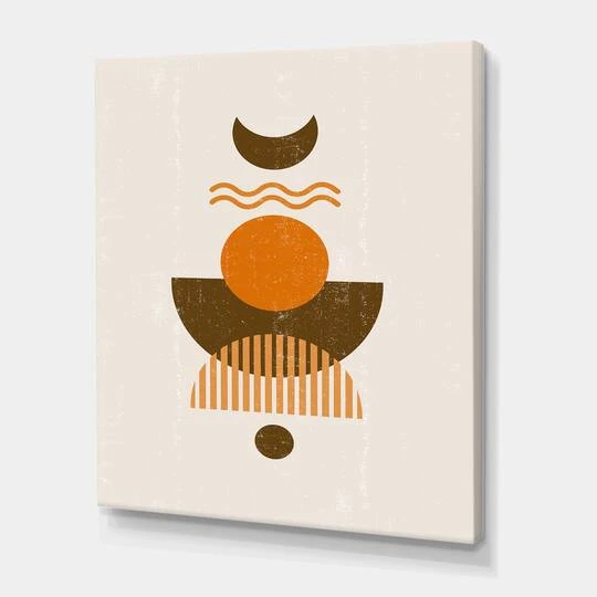 Designart - Abstract Sun And Moon In Earth Tones - Modern Canvas Wall Art Print 3 Designart - Abstract Sun And Moon In Earth Tones - Modern Canvas Wall Art Print