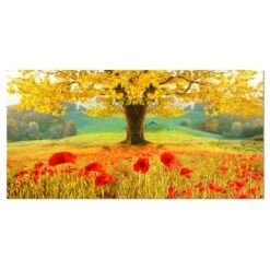 Designart - Beautiful Autumn Yellow Tree - Floral Canvas Art Print