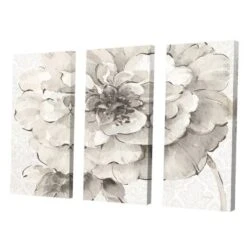 Designart - Indigold Grey Peonies I - Farmhouse Premium Canvas Wall Art