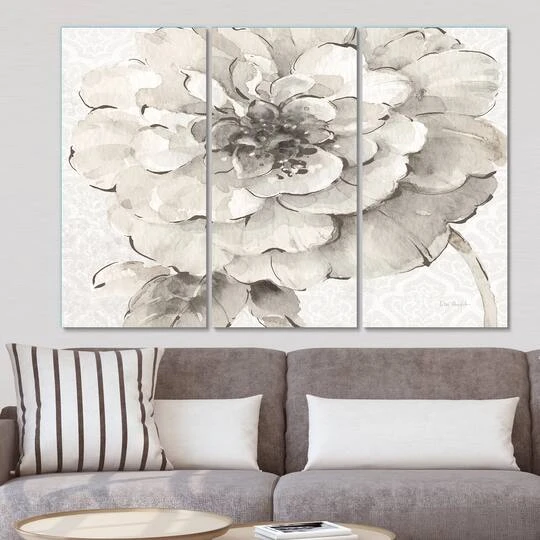 Designart - Indigold Grey Peonies I - Farmhouse Premium Canvas Wall Art 5 Designart - Indigold Grey Peonies I - Farmhouse Premium Canvas Wall Art - Image 3