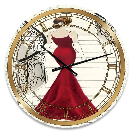 Designart 'Elegance Glam Paris Diva Iii Glam Wall Clock 3 Designart 'Elegance Glam Paris Diva Iii Glam Wall Clock