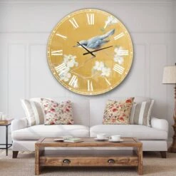 Designart 'Gold Bird On Blossoms Ii Traditional Wall Clock -Michaels Decor Sale M20021092 3