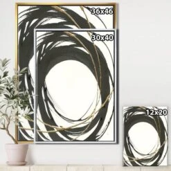 Designart - Gold Glamour Circle II - Posh & Luxe Canvas In Gold Frame -Michaels Decor Sale M20021560 3