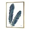 Designart - Gold Indigo Feathers IV - Modern Bohemian Canvas In Gold Frame -Michaels Decor Sale M20021587 1