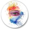 Designart - Detail Of Eye In Multi-Colored Face Portrait - Bohemian & Eclectic Metal Circle Wall Art -Michaels Decor Sale M20021944 1