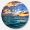 Designart Exotic Tropical Beach At Sunset Seashore Metal Circle Wall Art -Michaels Decor Sale M20021982 1