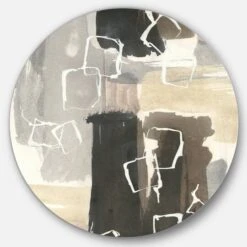 Designart - Glam Dancing Shape I - Glam Metal Circle Wall Art