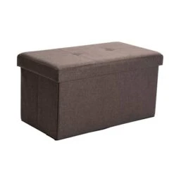 Simplify 30" Faux Linen Double Folding Storage Ottoman Gray 15 Simplify 30" Faux Linen Double Folding Storage Ottoman Gray -Michaels Decor Sale M20022921 1