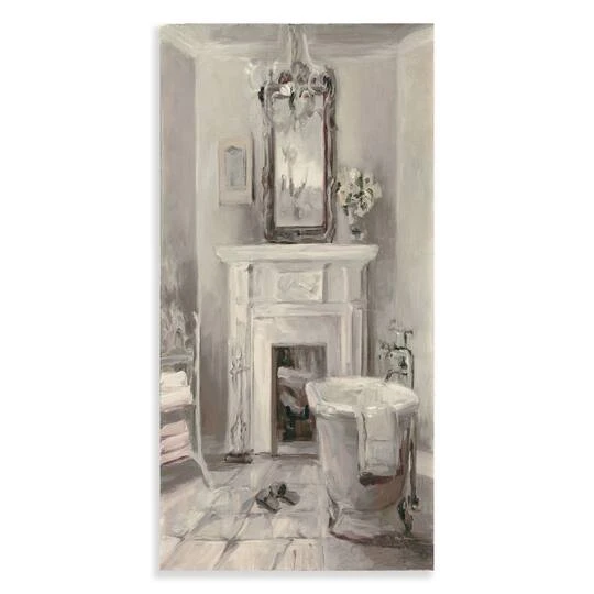 Designart - French Bathroom Vintage I - Traditional Bathroom Premium Canvas Wall Art 3 Designart - French Bathroom Vintage I - Traditional Bathroom Premium Canvas Wall Art