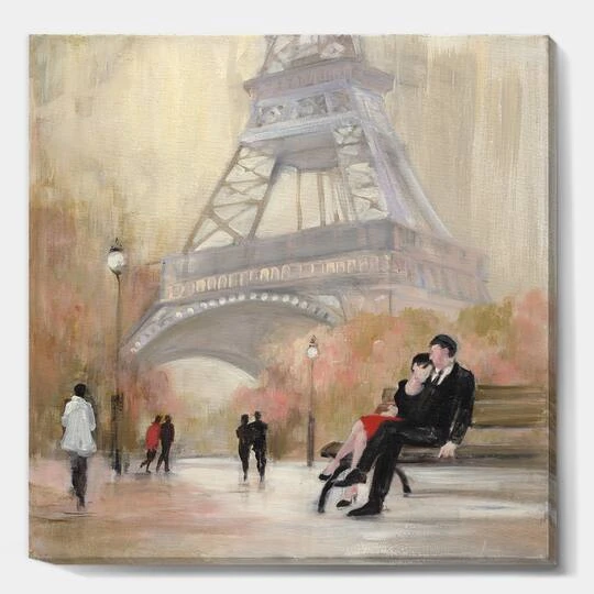 Designart - Love In Paris VI - Romantic French Country Premium Canvas Wall Art 3 Designart - Love In Paris VI - Romantic French Country Premium Canvas Wall Art