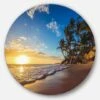 Designart - Paradise Tropical Island Beach Sunrise' Seashore Metal Circle Wall Art -Michaels Decor Sale M20024455 1