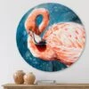 Designart - Pink Flamingos In Blue Water II - Farmhouse Metal Circle Wall Art 2 Designart - Pink Flamingos In Blue Water II - Farmhouse Metal Circle Wall Art -Michaels Decor Sale M20024519 1