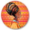 Designart - Portrait Of Afro American Woman With Turban I - Modern Metal Circle Wall Art -Michaels Decor Sale M20024592 1