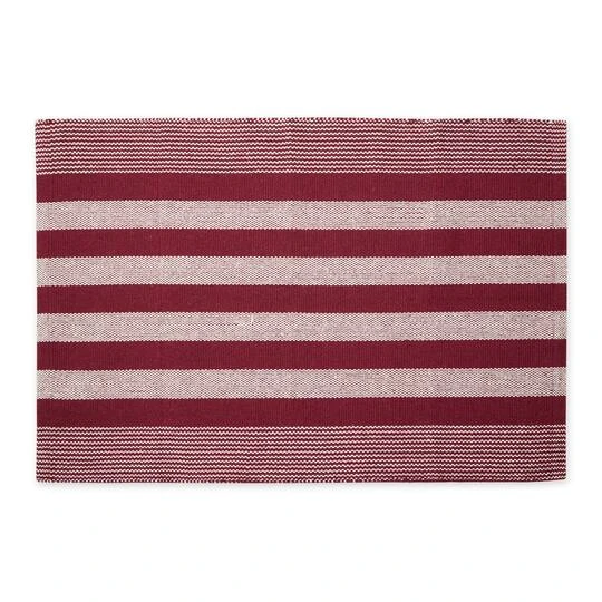 DII® Cabana Stripe Handwoven Recycled Yarn Rug, 2ft. X 3ft. Honey Gold 4 DII® Cabana Stripe Handwoven Recycled Yarn Rug, 2ft. X 3ft. Honey Gold - Image 2